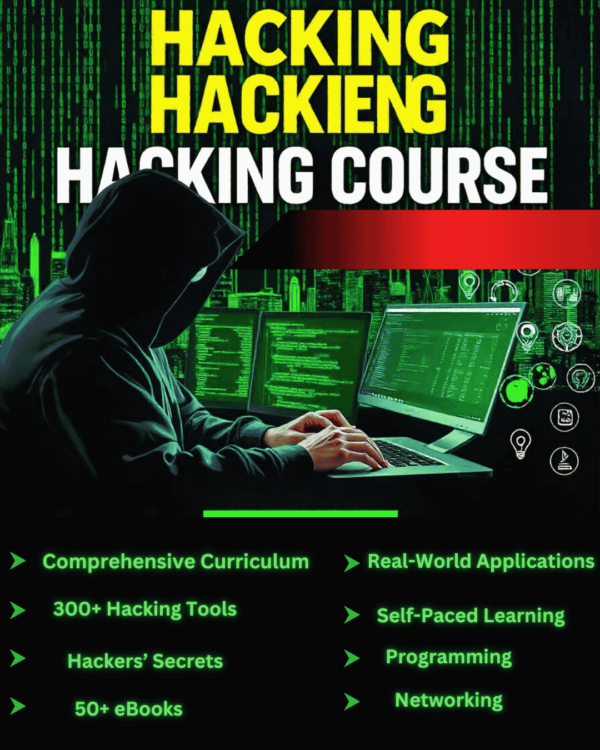 Ultimate Hacking Course Bundle: Master Cybersecurity Skills and Techniques With 300+ tools included.